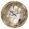 Designart 'Gold, Black And White Hanpainted Abstract Glam Wall Clock